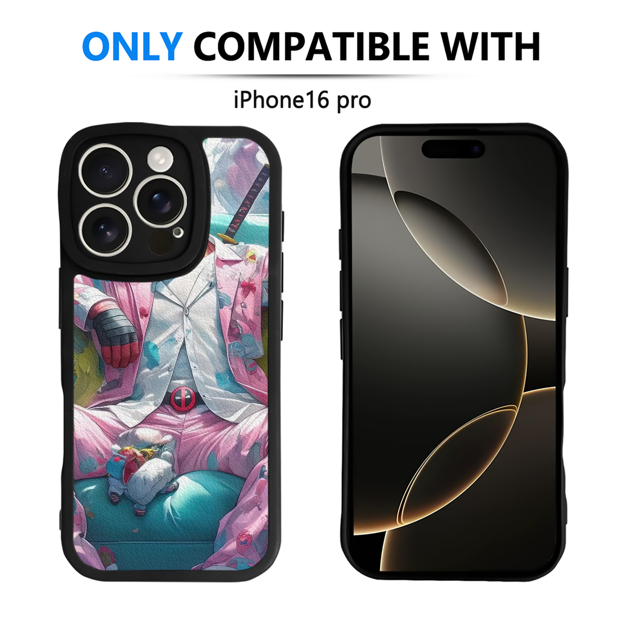 （画像用） Deadpool デッドプール 【iPhone 16シリーズ対応】シリコンスマホケース（レザー調） 材質：シリコン